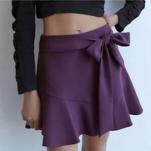 Zara Purple Skirt with Bow Detail